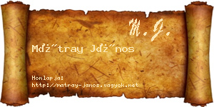 Mátray János névjegykártya